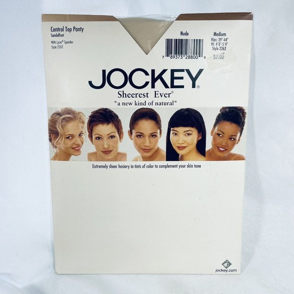 Nude Jockey Sheerest Ever Pantyhose Control Top Sandalfoot Medium New Vintage - Picture 1 of 6